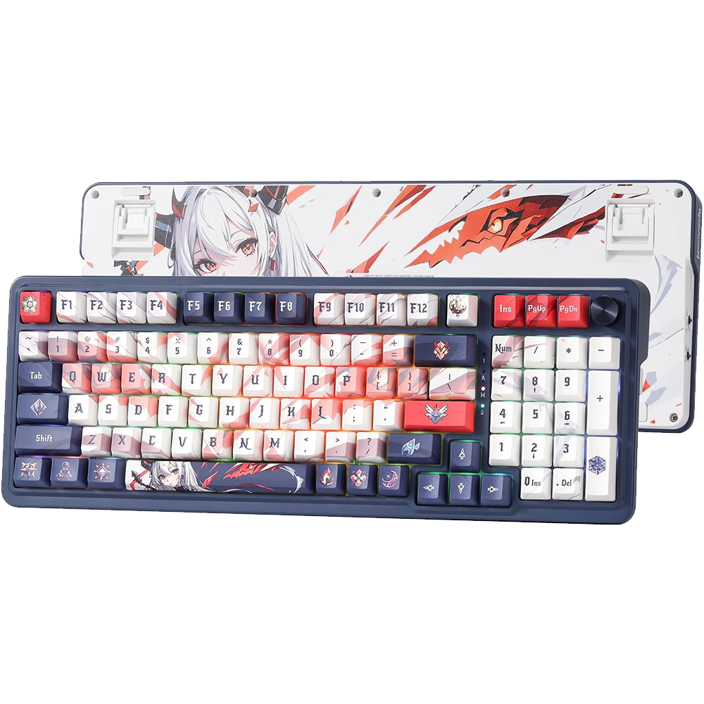 (Refurbished) Redragon Eisa Pro K686 Pro - Wired+2.4Ghz+Bluetooth Mechanical Keyboard Anime Theme (Custom Hi-Fi Linear Switch)