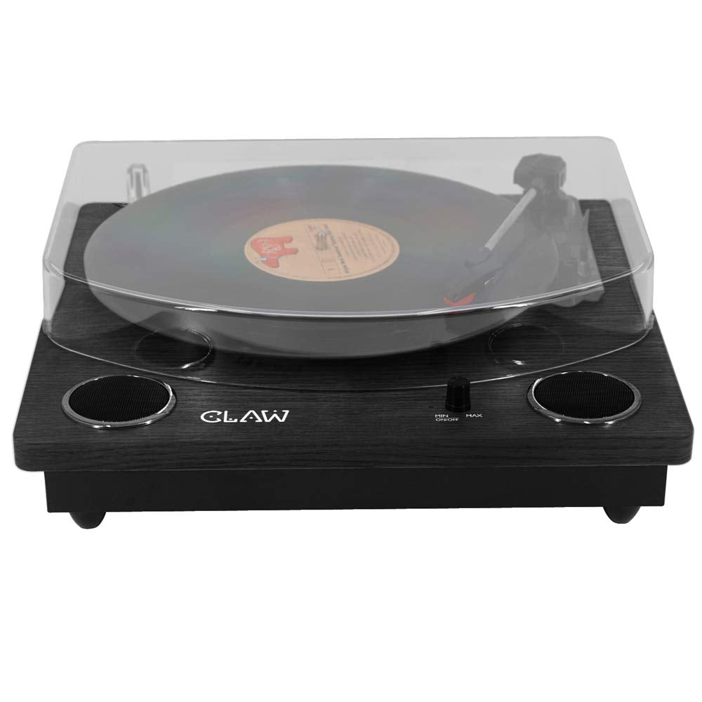 Refurbished CLAW Stag Superb Plus - Turntable with Built-in Stereo Speaker and USB Digital Conversion Software for PC (Black)
