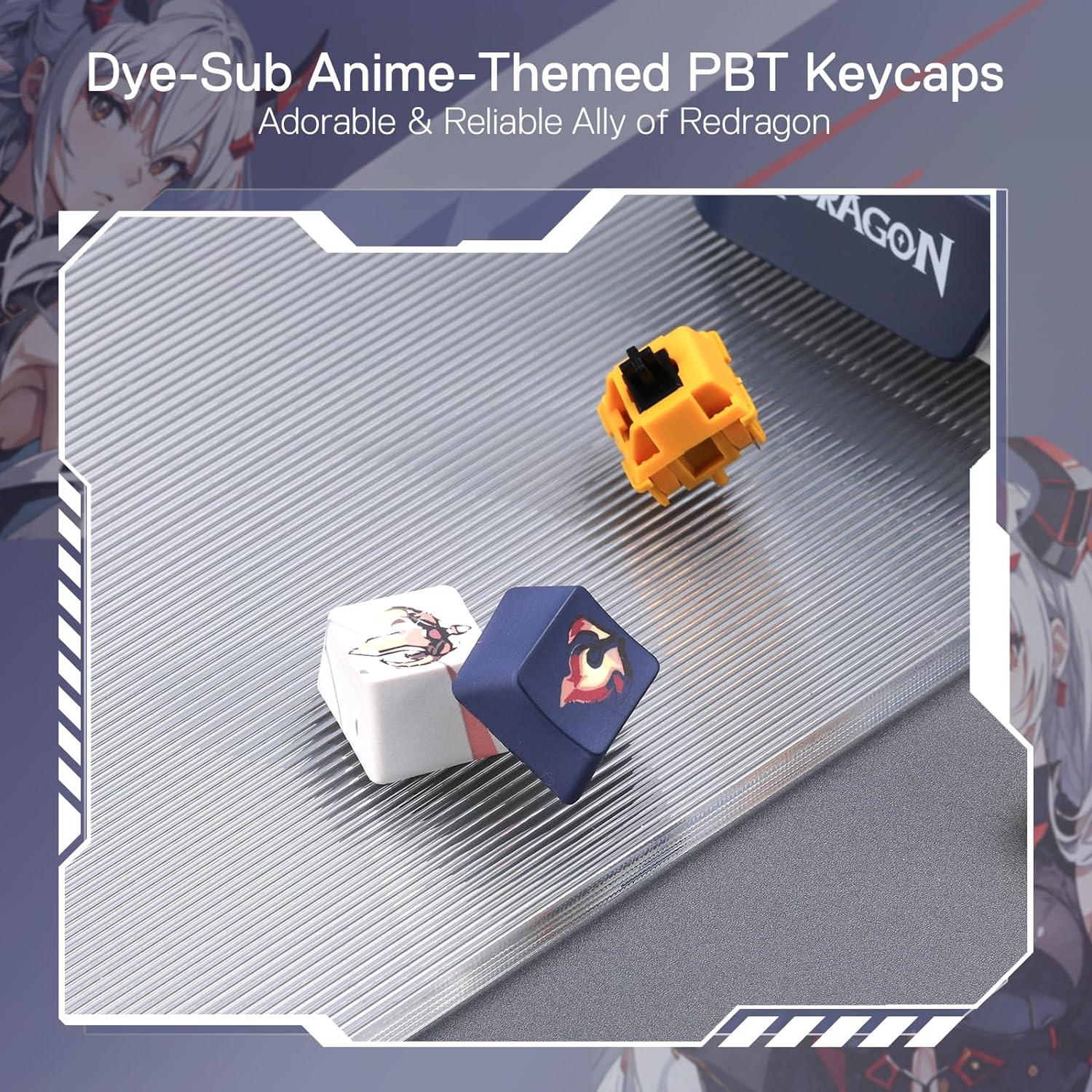 (Refurbished) Redragon Eisa Pro K686 Pro - Wired+2.4Ghz+Bluetooth Mechanical Keyboard Anime Theme (Custom Hi-Fi Linear Switch)