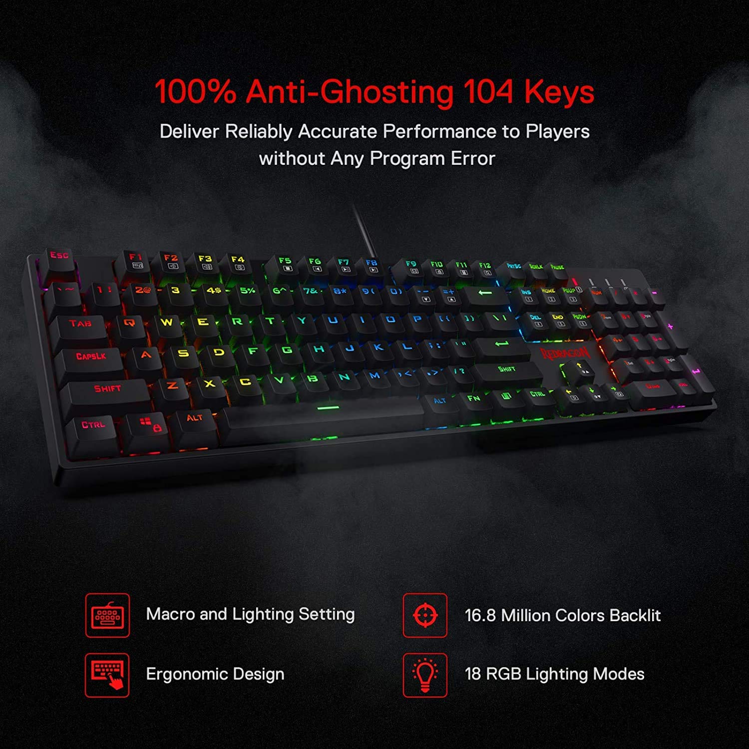Redragon Surara K582 RGB Mechanical Keyboard (Red Switch)