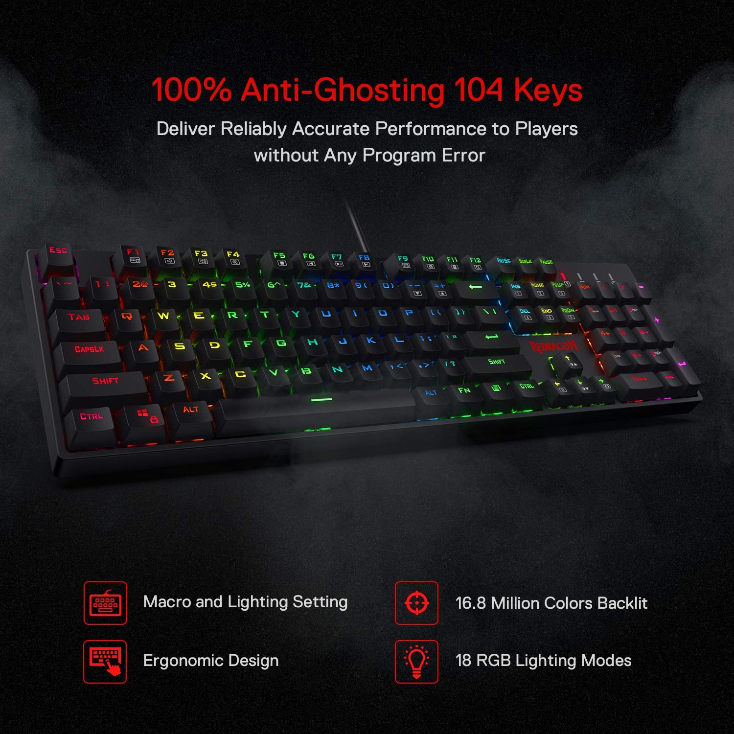 Redragon Surara K582 RGB Mechanical Keyboard (Blue Switch)