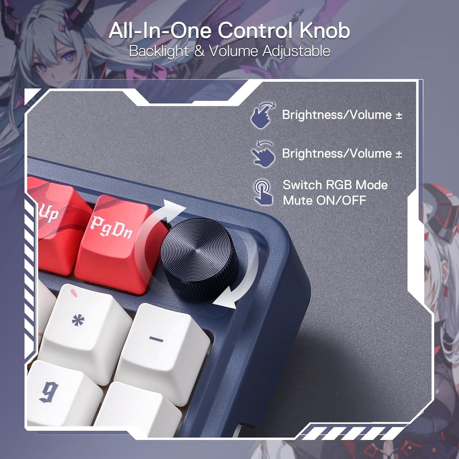(Refurbished) Redragon Eisa Pro K686 Pro - Wired+2.4Ghz+Bluetooth Mechanical Keyboard Anime Theme (Custom Hi-Fi Linear Switch)