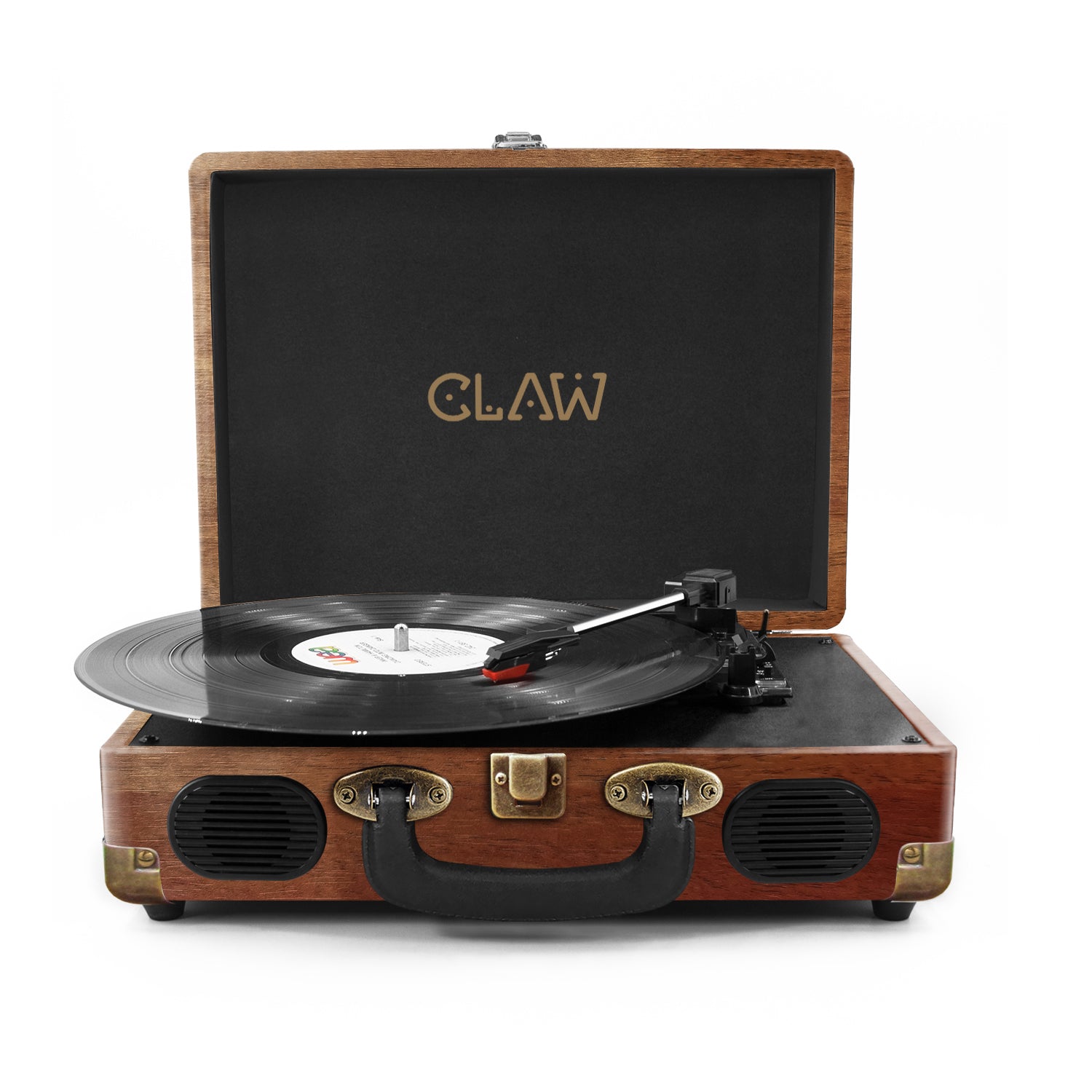 CLAW Stag Portable - Turntable with built-in stereo speaker (Red Wood) (Use Code ORIGIN10 to Get 10% DIscount)