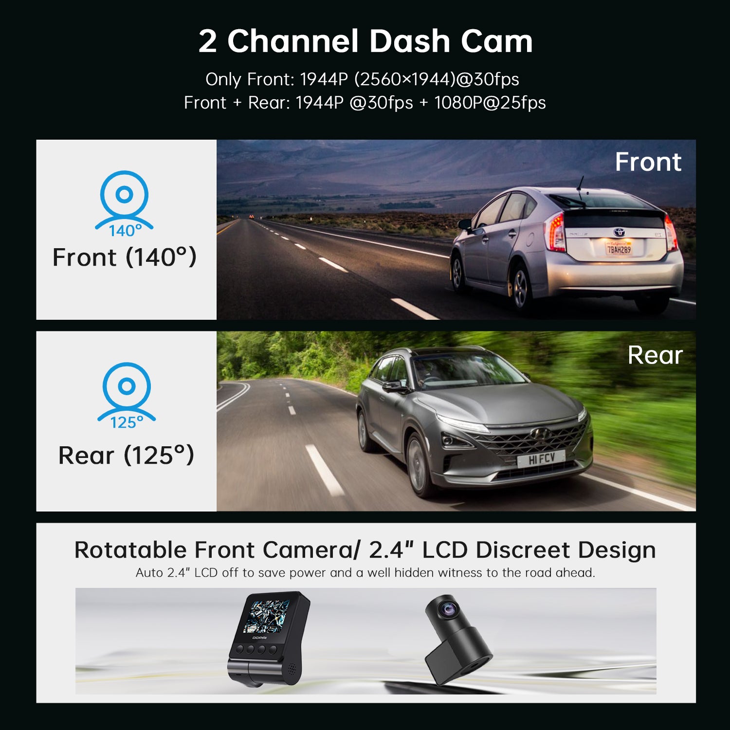 DDPAI Z40 Dual - 3K Front and Rear Dash Camera