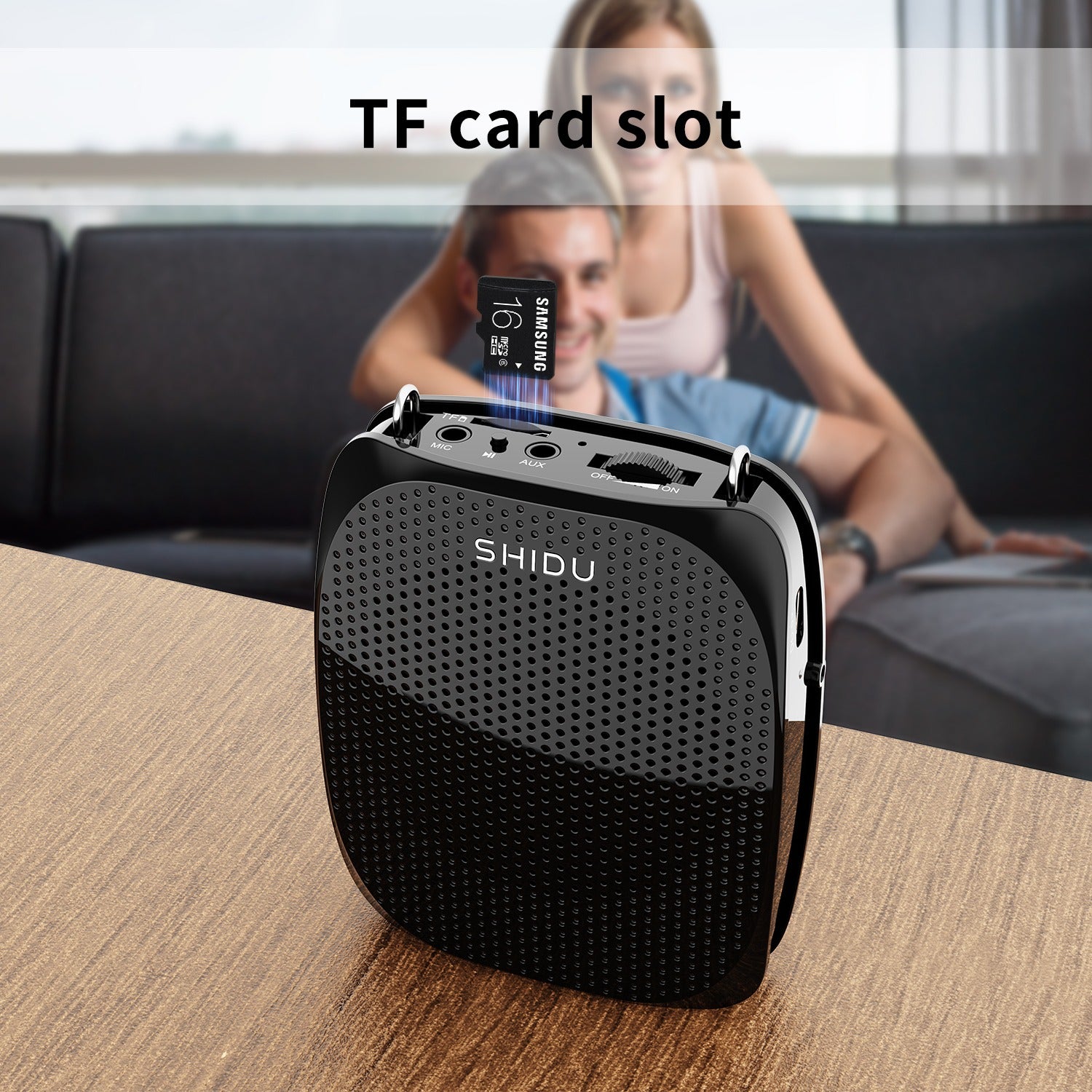 Shidu S515 - Wired Portable Voice Amplifier with Bluetooth Support (Black)