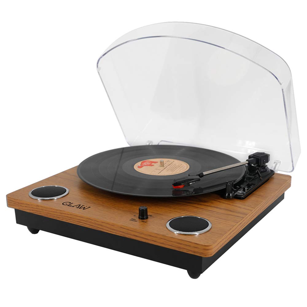 CLAW Stag Superb Plus - Turntable with Built-in Stereo Speaker and USB Digital Conversion Software for PC (Wood)