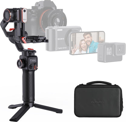 Hohem MT2 Kit - 4-in-1 Gimbal for Camera, Pocket Camera, Action Camera and Smart Phone with AI Tracker and RGB Fill Light