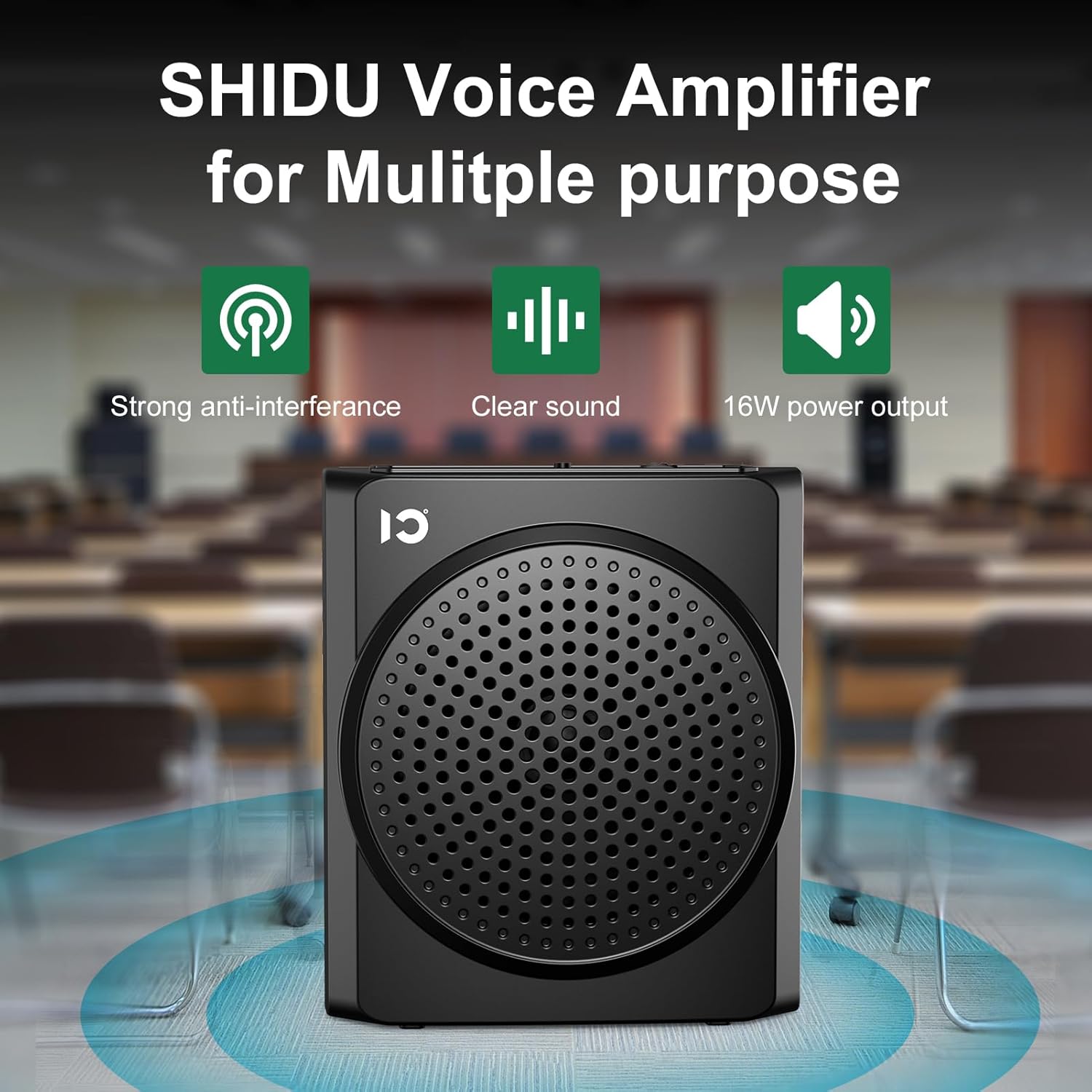 Shidu S617 - Wired Portable Voice Amplifier with Bluetooth Speaker