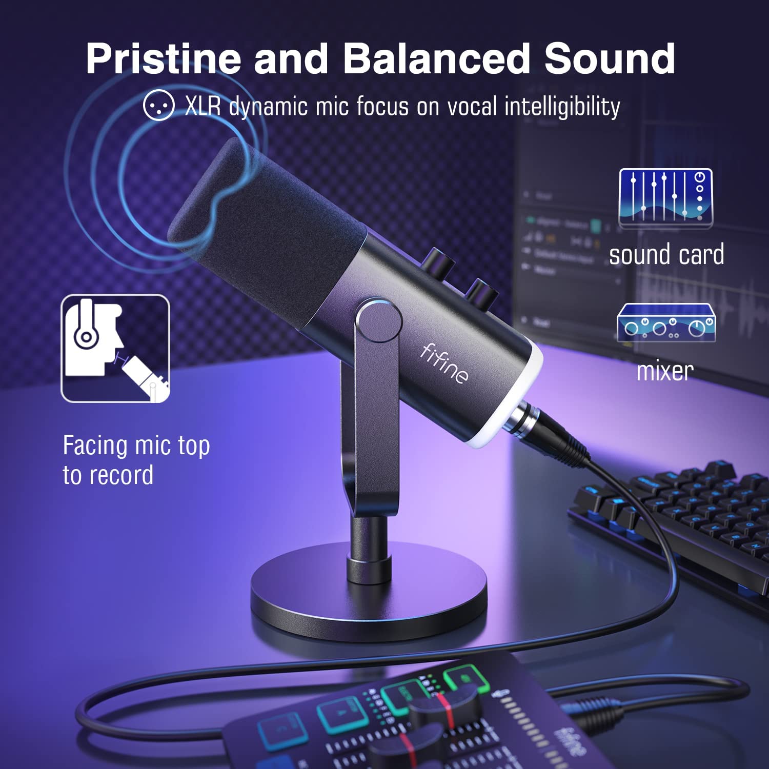 Fifine Ampligame AM8 - Dynamic USB/XLR Gaming Microphone