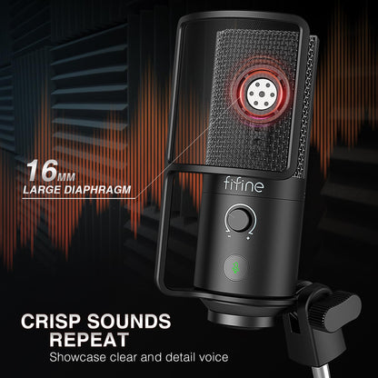 Fifine T669 PRO 1 - USB Microphone Kit With Mute Button and Gain Knob