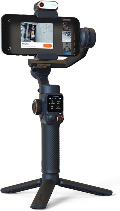 Hohem M7 - Handheld Mobile Gimbal with AI Trackers, Fill Light, Extension Pole and Detachable Touch Screen Remote