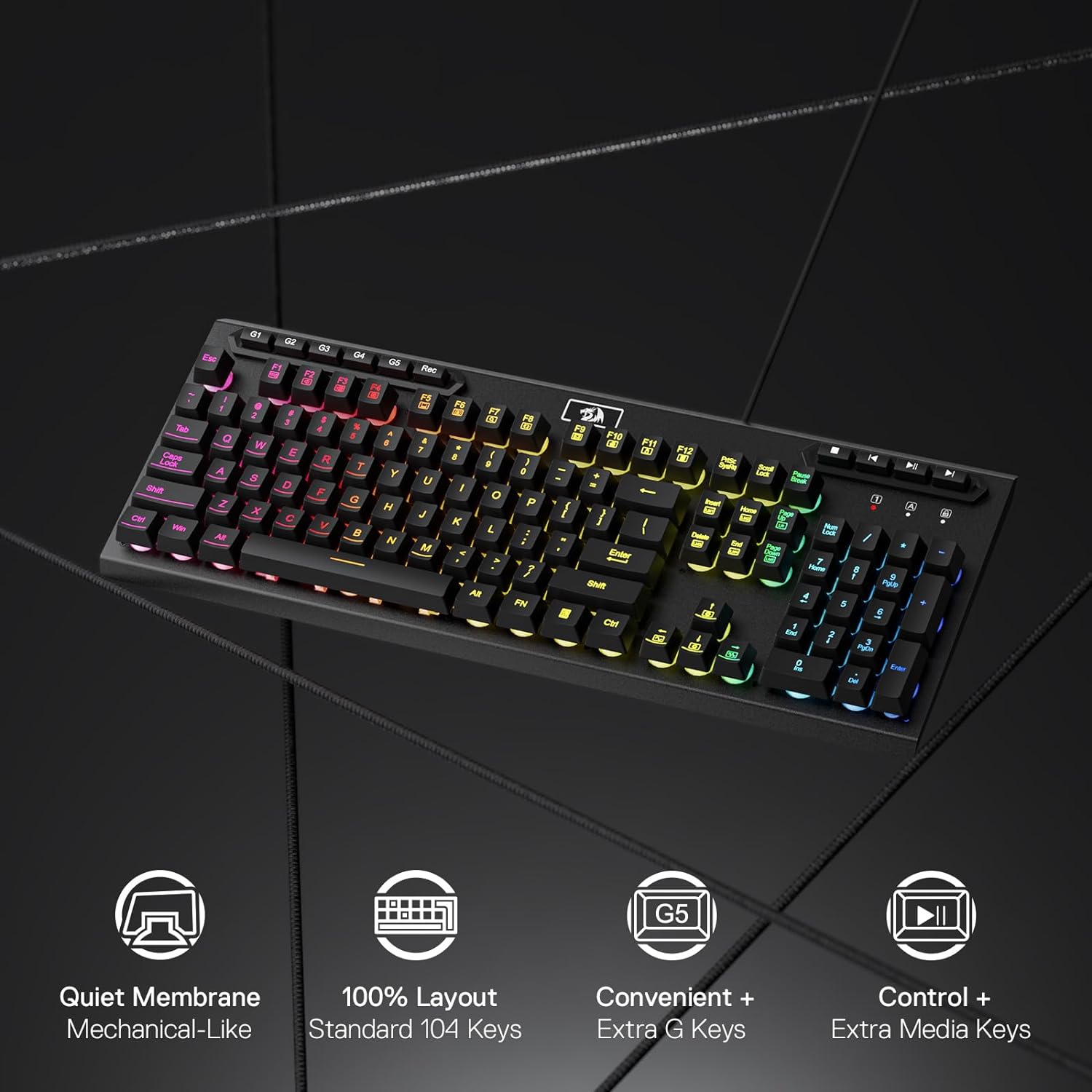 Redragon Aditiya K513 - 104 Keys Linear Mechanical Feel Keyboard