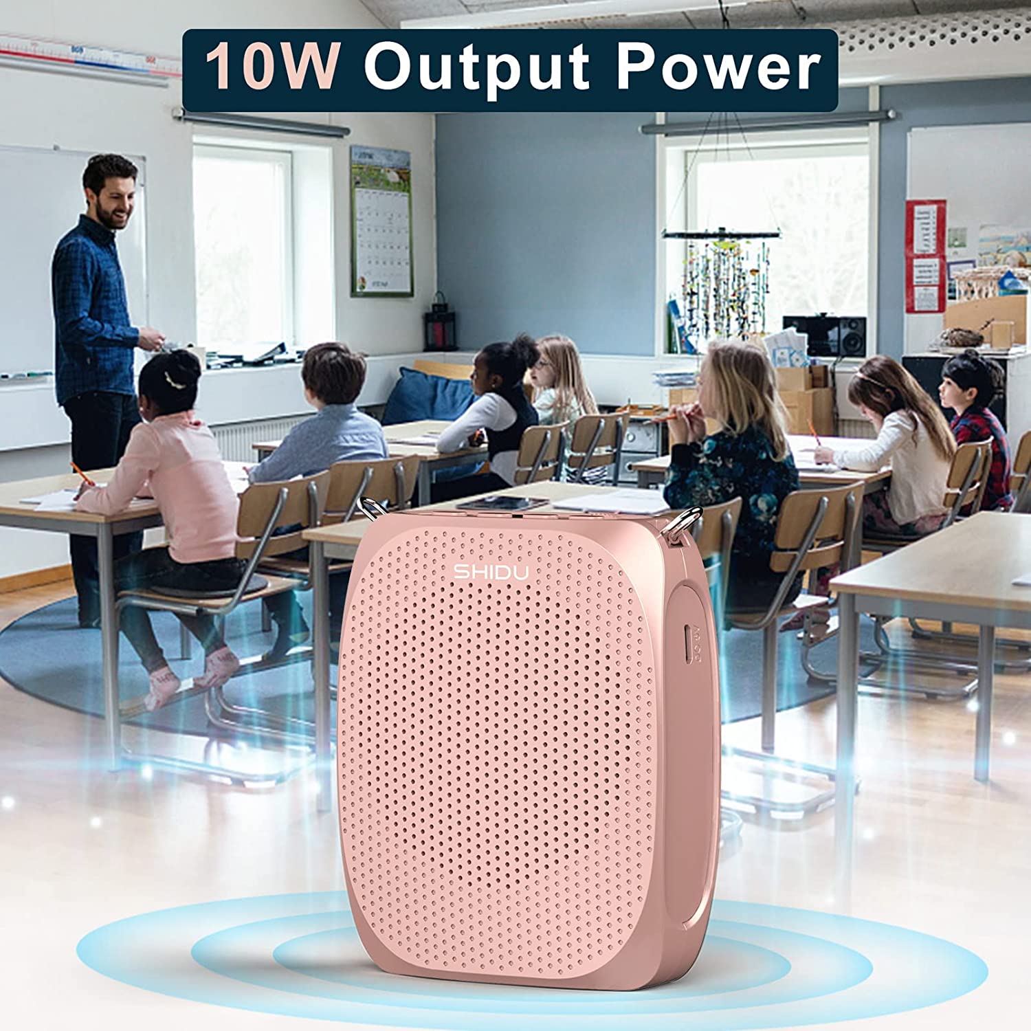 Shidu S258 - Wired Portable Voice Amplifier (Rose Gold)