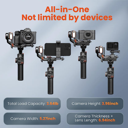 Hohem MT2 - 4-in-1 Gimbal for Camera, Pocket Camera, Action Camera and Smart Phone