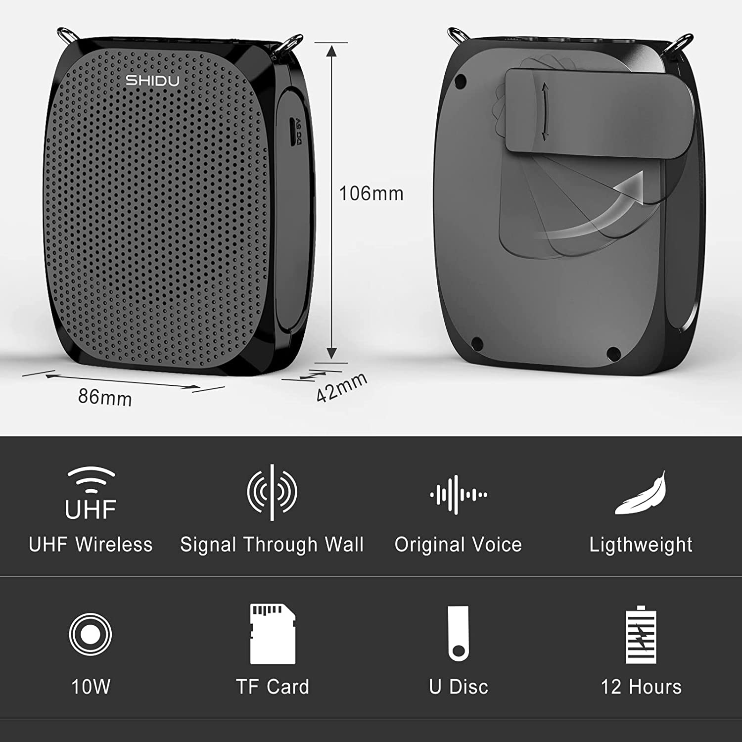 Shidu S615 - Wireless Portable Voice Amplifier