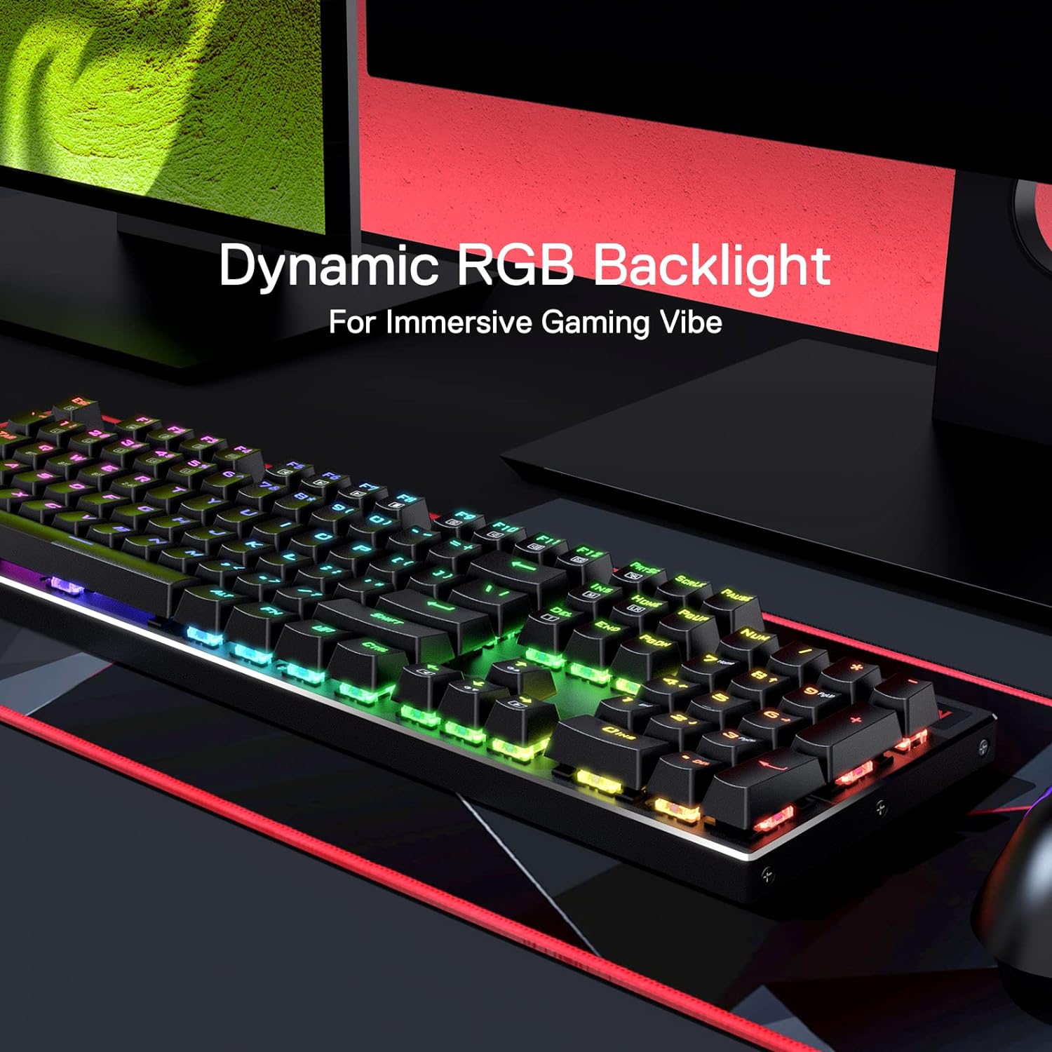 Redragon Dharma Pro K556 Pro - 104 Keys Bluetooth+2.4Ghz+Wired Mechanical Keyboard (Quiet Linear Red Switch)