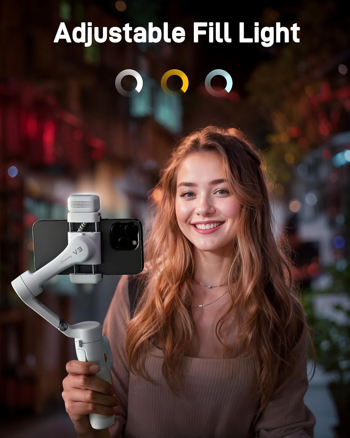 Hohem V3 - Handheld Gimbal with AI tracker, Detachable Remote and Built-In Tripod Extension (White)