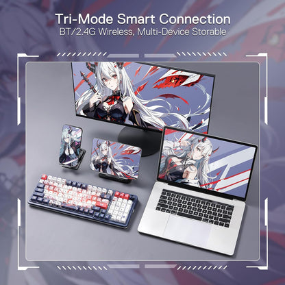 (Refurbished) Redragon Eisa Pro K686 Pro - Wired+2.4Ghz+Bluetooth Mechanical Keyboard Anime Theme (Custom Hi-Fi Linear Switch)