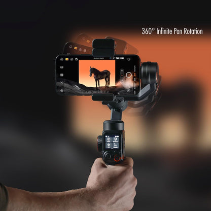 Hohem M7 - Handheld Mobile Gimbal with AI Trackers, Fill Light, Extension Pole and Detachable Touch Screen Remote