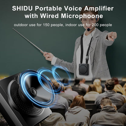 Shidu S617 - Wired Portable Voice Amplifier with Bluetooth Speaker