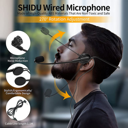 Shidu S298 - Wired Portable Voice Amplifier with LED Display and Speaker
