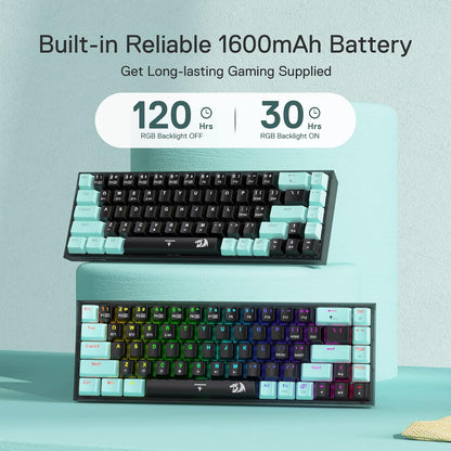 Redragon Castro K631 SE - 65% Bluetooth+2.4Ghz+Wired Mechanical Keyboard (Custom Switch)