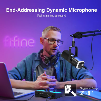 Fifine Ampligame AM8 - Dynamic USB/XLR Gaming Microphone