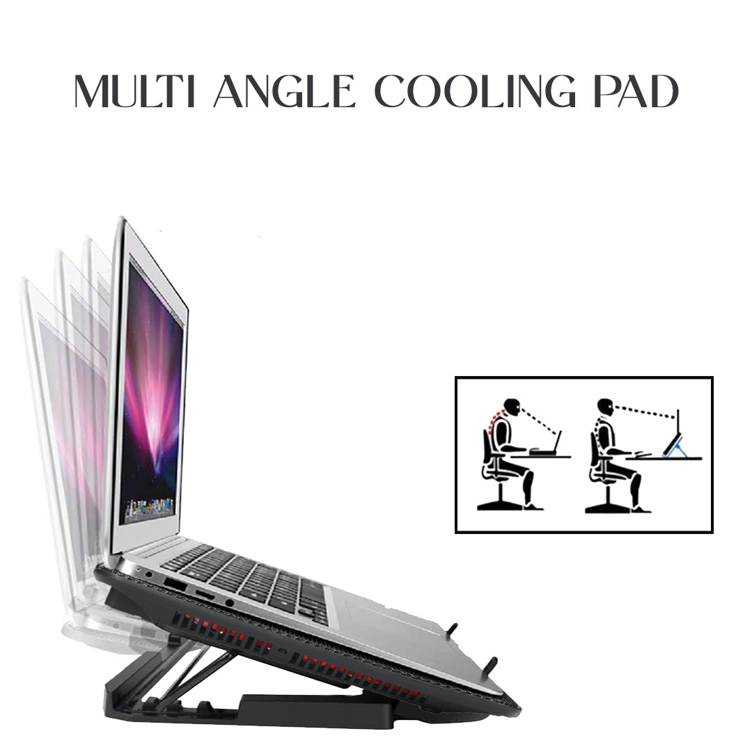 CLAW Breeze C3 - 3 Motor Laptop Cooling Pad with Dual USB Hub (Black and Blue) (Use Code Origin5 to Get 5% DIscount)