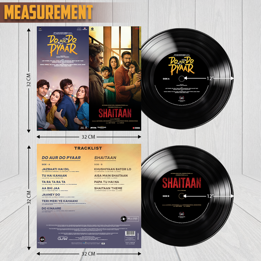 Vinyl Record Disc - Do Aur Do Pyaar + Shaitaan  with 33 1⁄3 RPM Supported