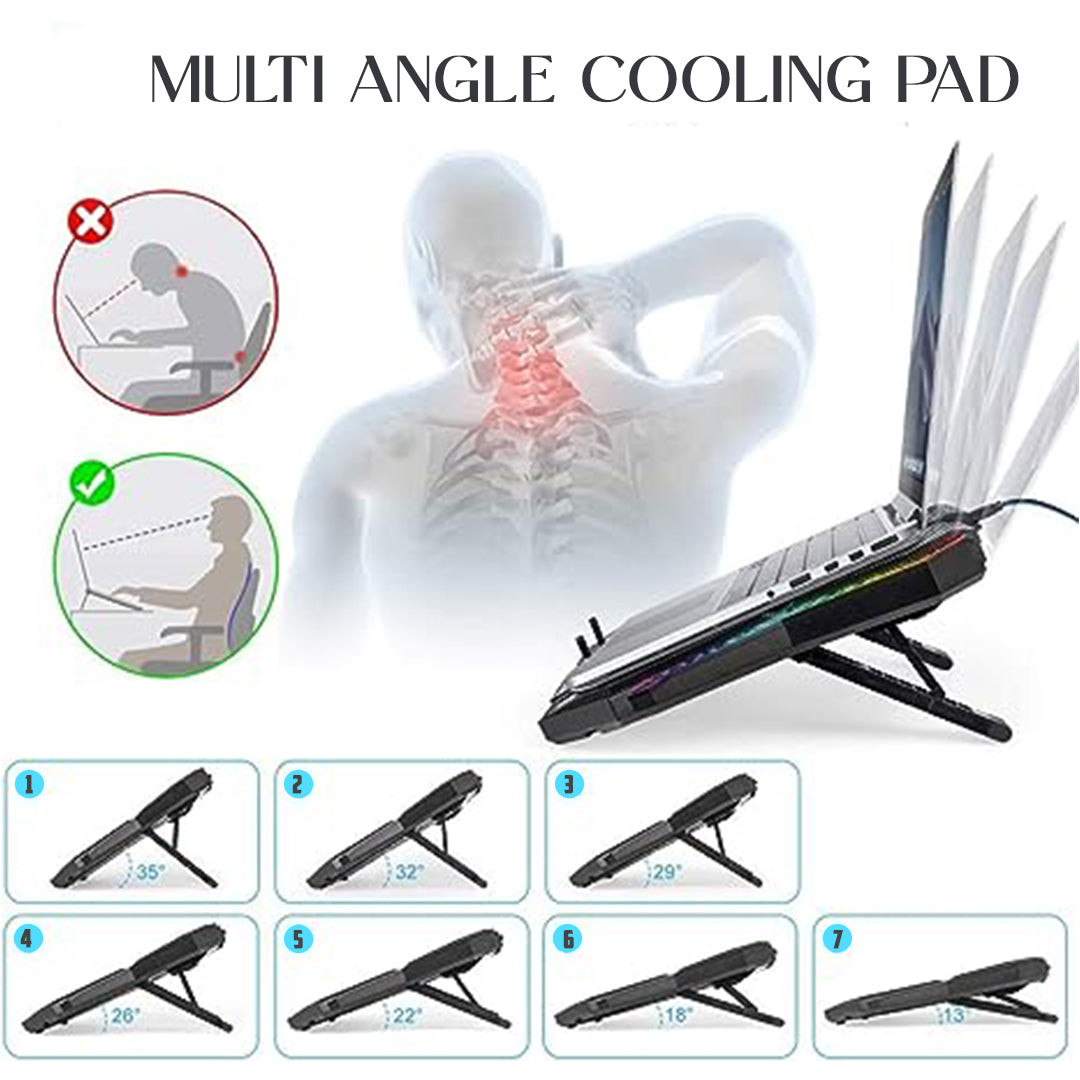 CLAW Iceberg F4 - 8 Motor Laptop Cooling Pad with Adjustable Height and LCD Display (Use Code Origin5 to Get 5% DIscount)