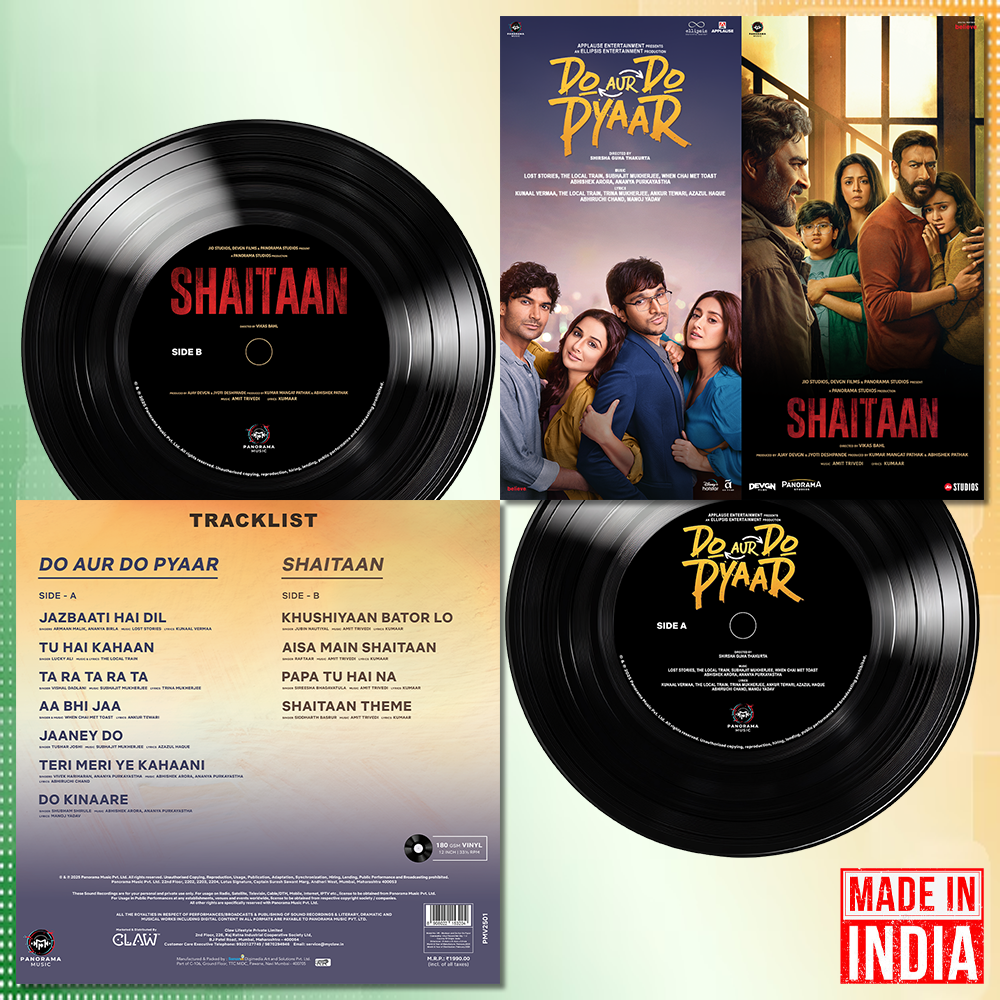 Vinyl Record Disc - Do Aur Do Pyaar + Shaitaan  with 33 1⁄3 RPM Supported