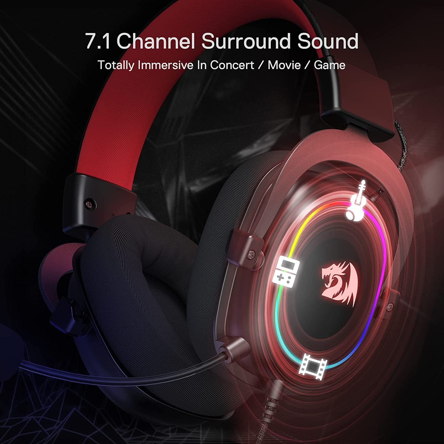 Redragon Zeus X H510 - RGB Gaming Headset with 7.1 Surround Sound