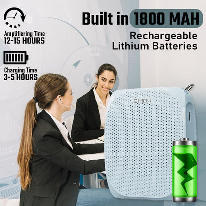 Shidu S258 Type C - Wired Portable Voice Amplifier (Blue)