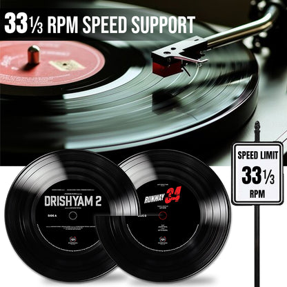 Vinyl Record Disc – Drishyam 2 + Runway 34 Premium Vinyl with 33 1/3 RPM speed  support | Made in India