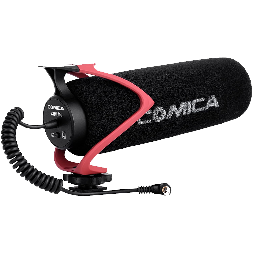 Comica V30 LITE - Super Cardioid Condenser Shotgun Microphone (Red)