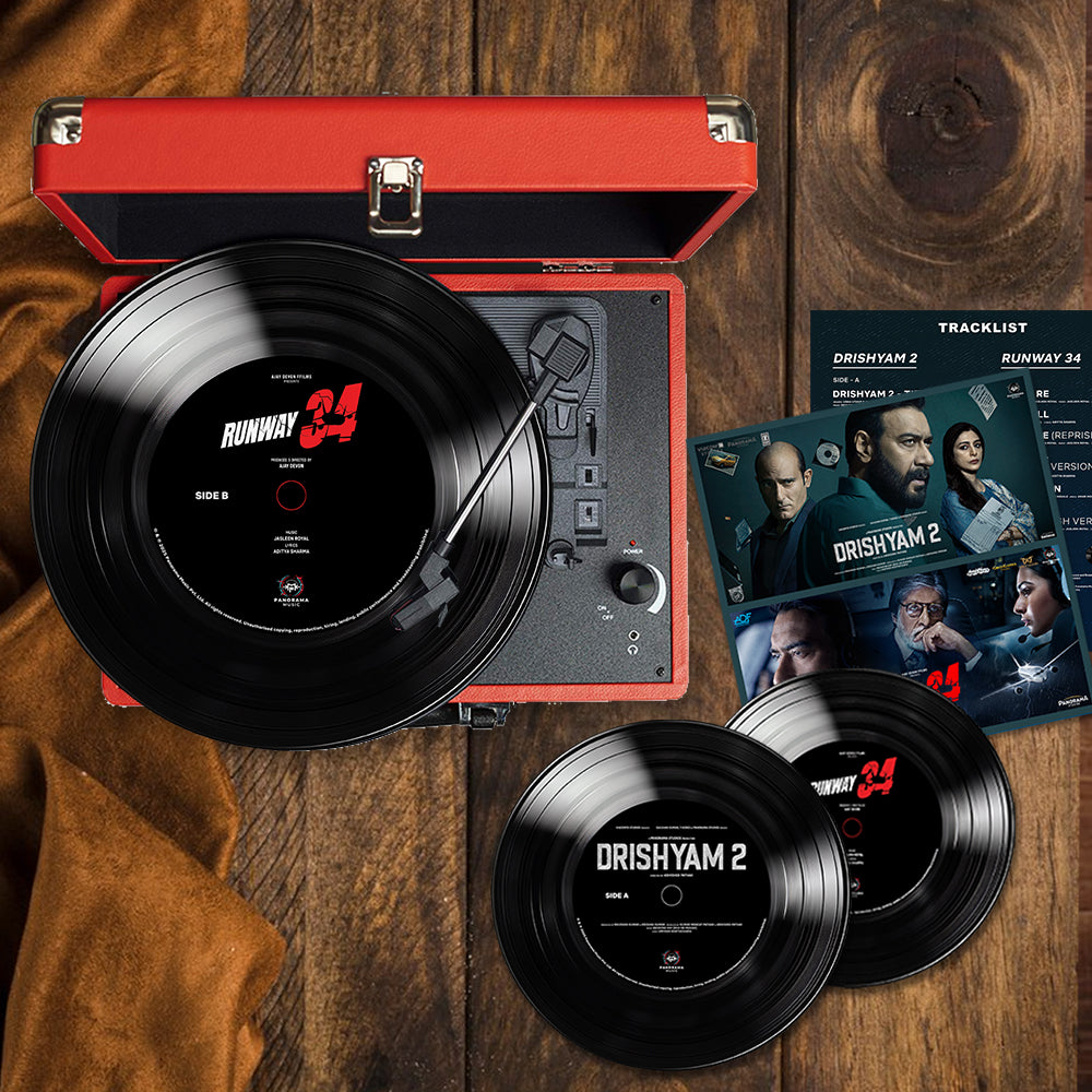 Vinyl Record Disc – Drishyam 2 + Runway 34 Premium Vinyl with 33 1/3 RPM speed  support | Made in India