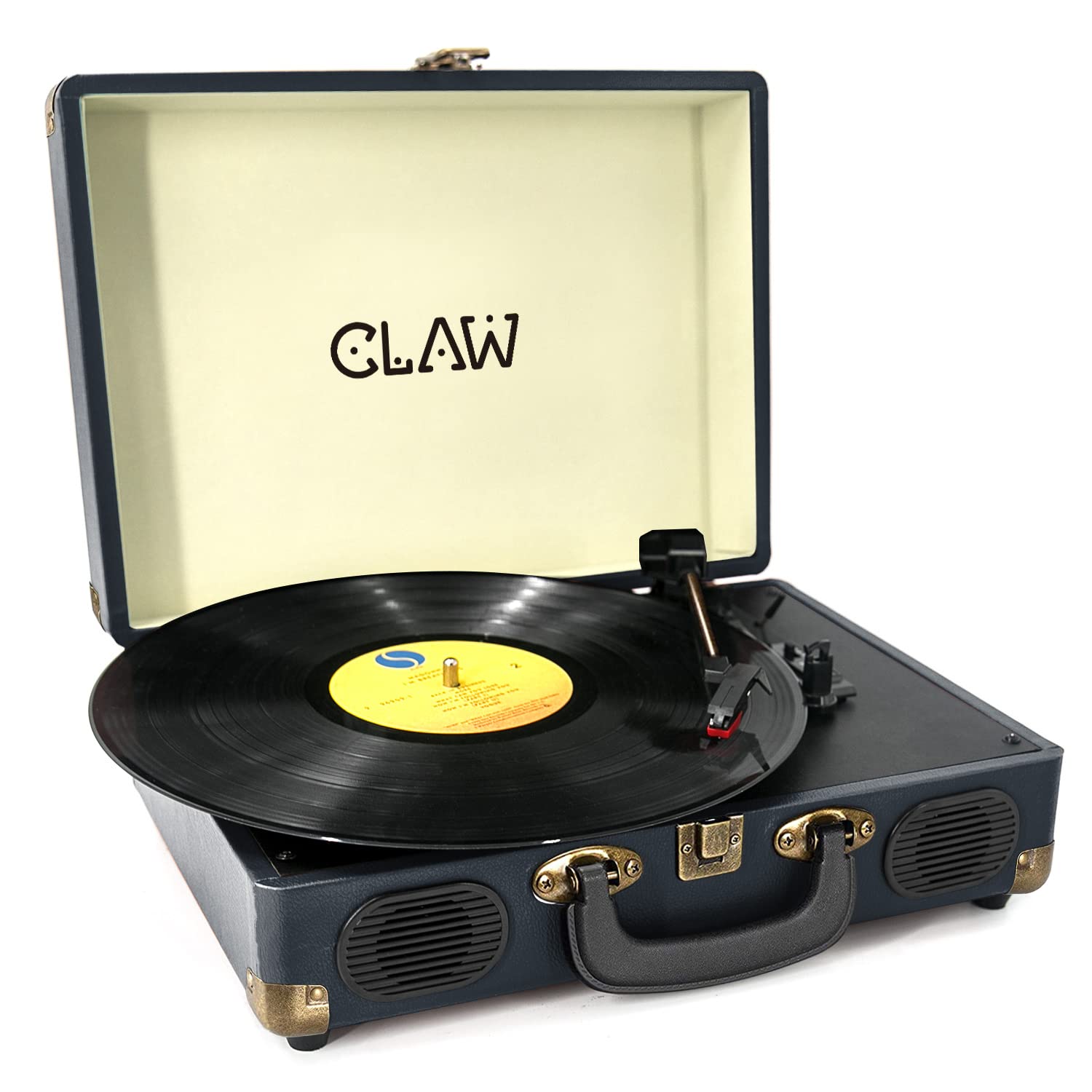 CLAW Stag Portable - Turntable with Built-in Stereo Speakers (Dark Blue) (Use Code Origin5 to Get 5% Discount)
