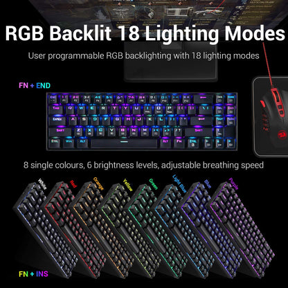 Redragon Deimos K599 - TKL 2.4Ghz+Wired RGB Mechanical Keyboard (Red Switch)