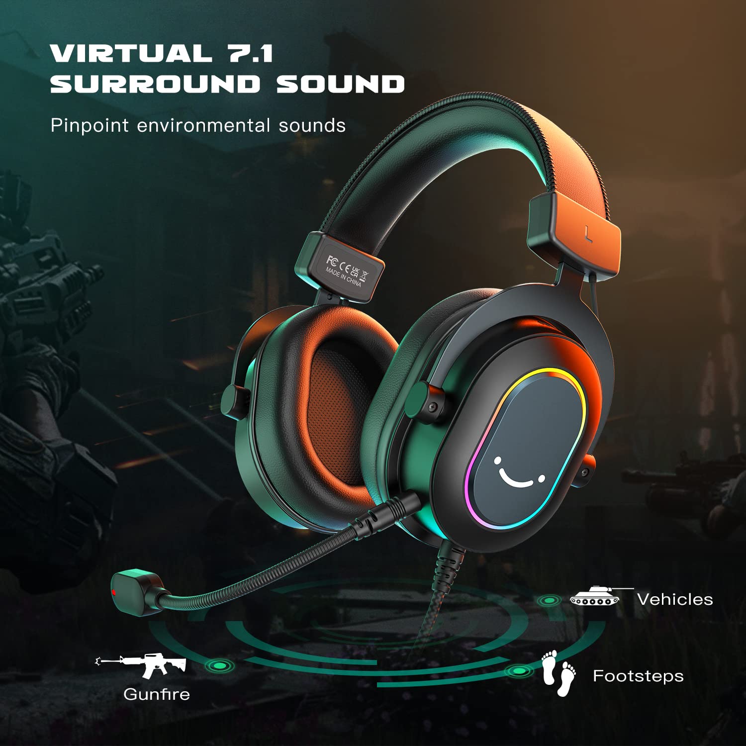 FIFINE Ampligame H6 - 7.1 Surround Sound Wired Gaming Headphone