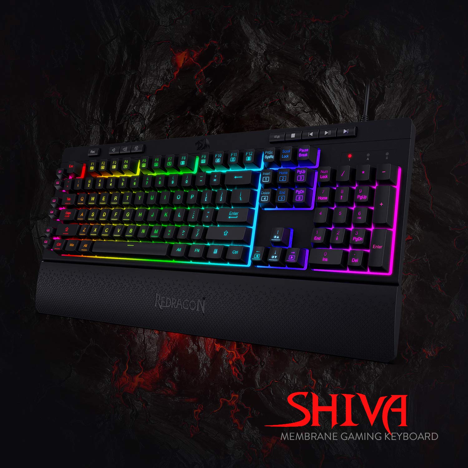 Redragon Shiva K512- Wired Membrane Keyboard RGB Black