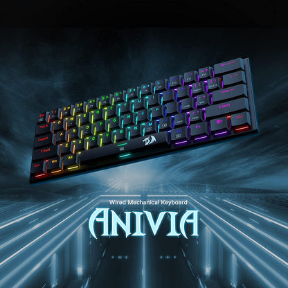 Redragon Anivia K614 - 60% Wired Mechanical Keyboard (Red Switch)
