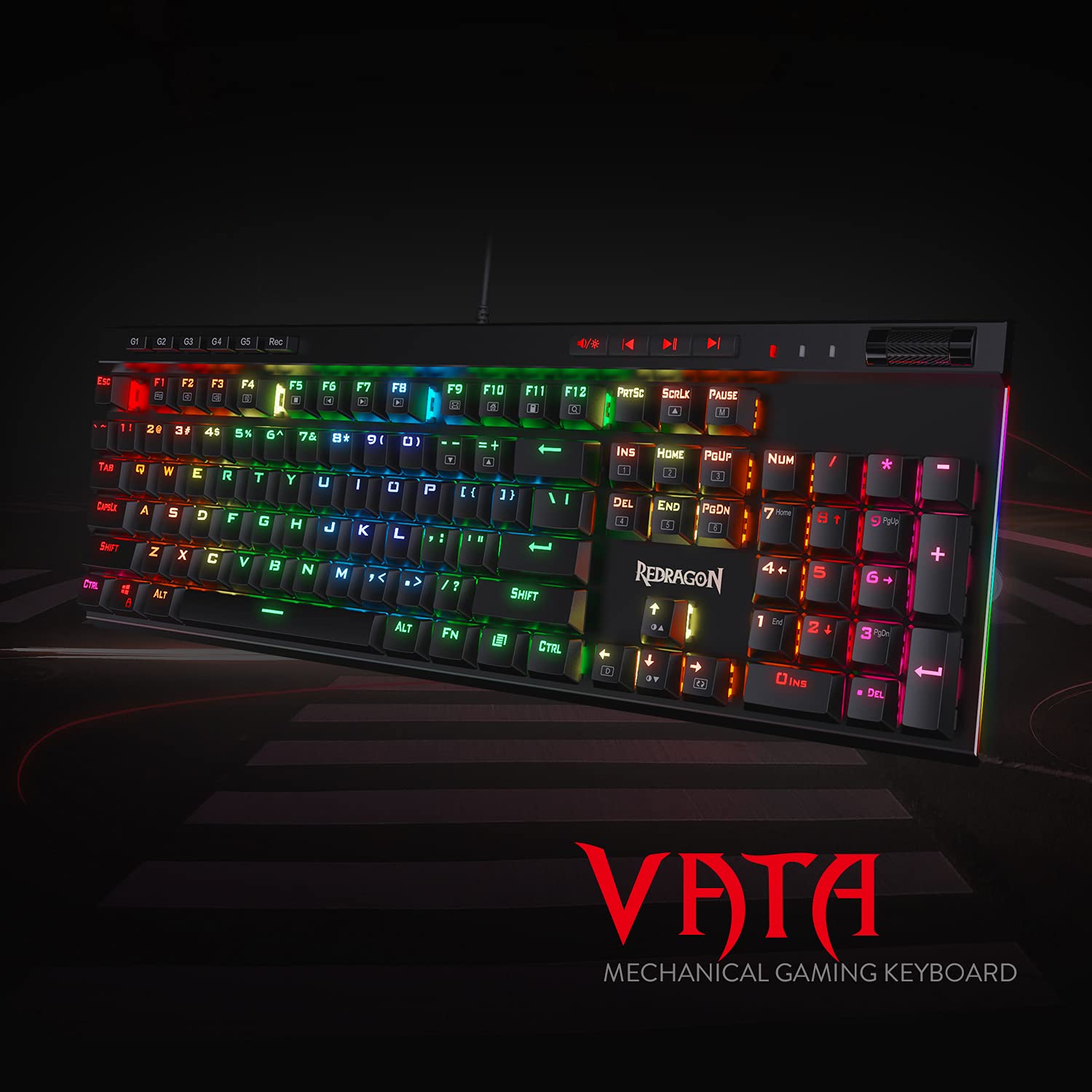 Redragon Vata K580 - 104 Anti Ghosting Keys Wired Mechanical Keyboard (Blue Switch)