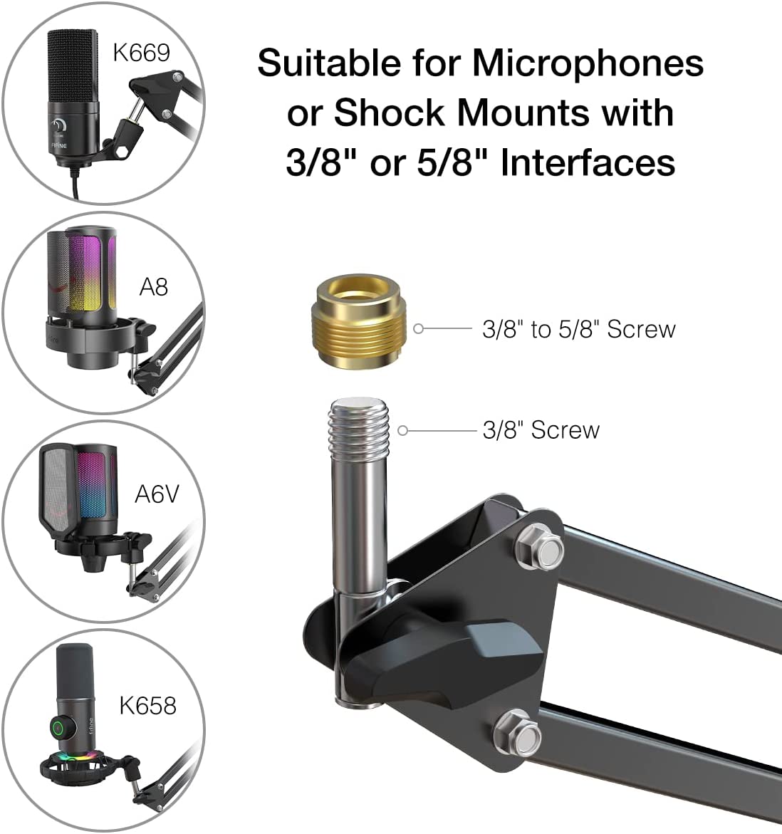 FIFINE Microphone Arm Stand