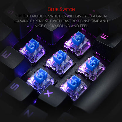 Redragon Vata K580 - 104 Anti Ghosting Keys Wired Mechanical Keyboard (Blue Switch)