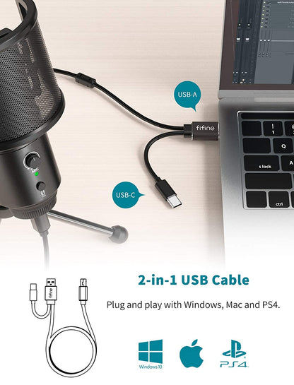 FIFINE K683A - USB Desktop Microphone (With Tripod Stand)