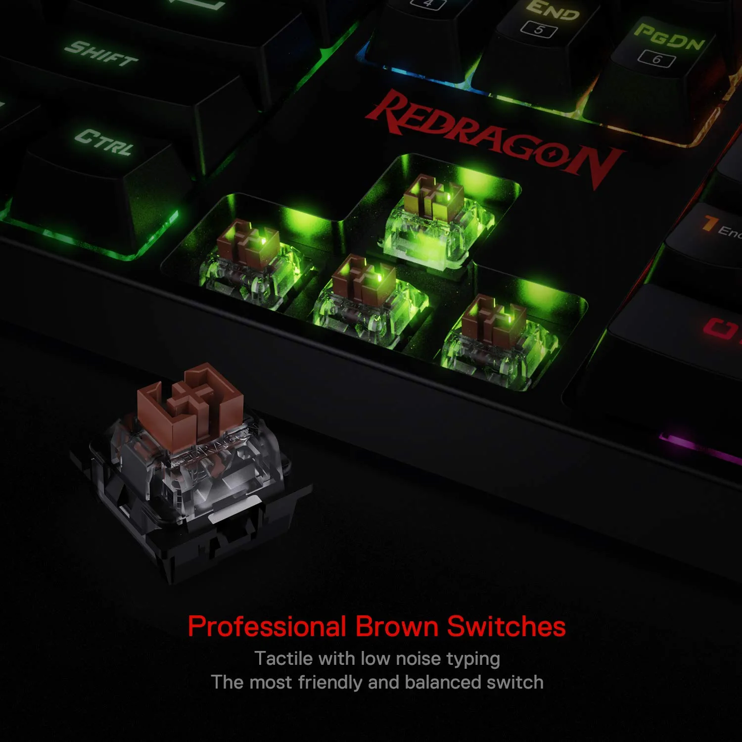 Redragon Surara K582 - 104 Keys Wired Mechanical Keyboard RGB (Brown Switch)