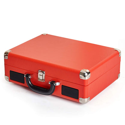 CLAW Stag Portable - Turntable with Built-in Stereo Speakers (Red) (Use Code Origin5 to Get 5% Discount)
