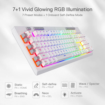 Redragon Shiva K512- Wired Membrane Keyboard RGB White