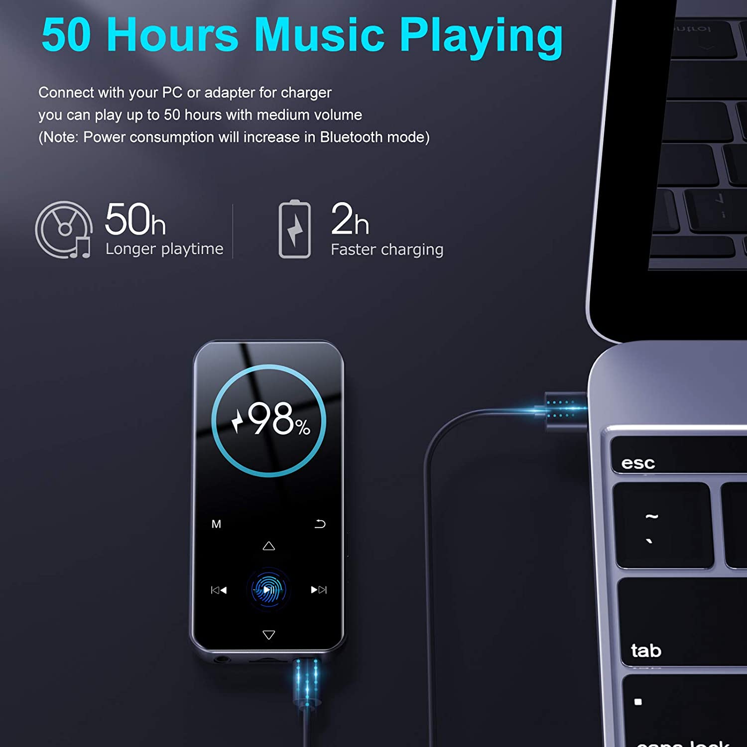 Ruizu D19 - 32GB Bluetooth Lossless Music Player with Touch Screen