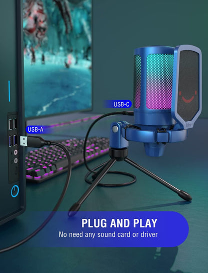 FIFINE Ampligame - A6V USB Gaming Microphone (Blue)